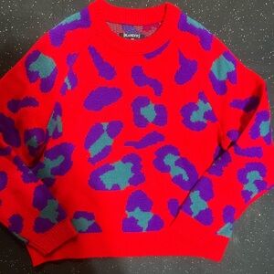 Blank NYC Red and Purple Knit Sweater